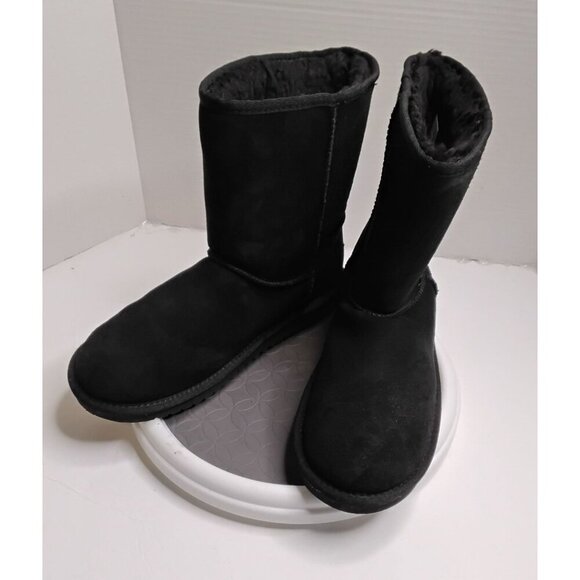 Koolaburra By UGG Womens Black Suede Ankle Boots With Faux Fur Lining Size 10 US - Picture 2 of 7